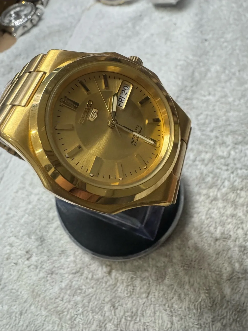 Seiko Gold Tone Men's Automatic Watch with Day-Date